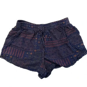 Sun & Shadow Shorts Navy Print Pom Pom
